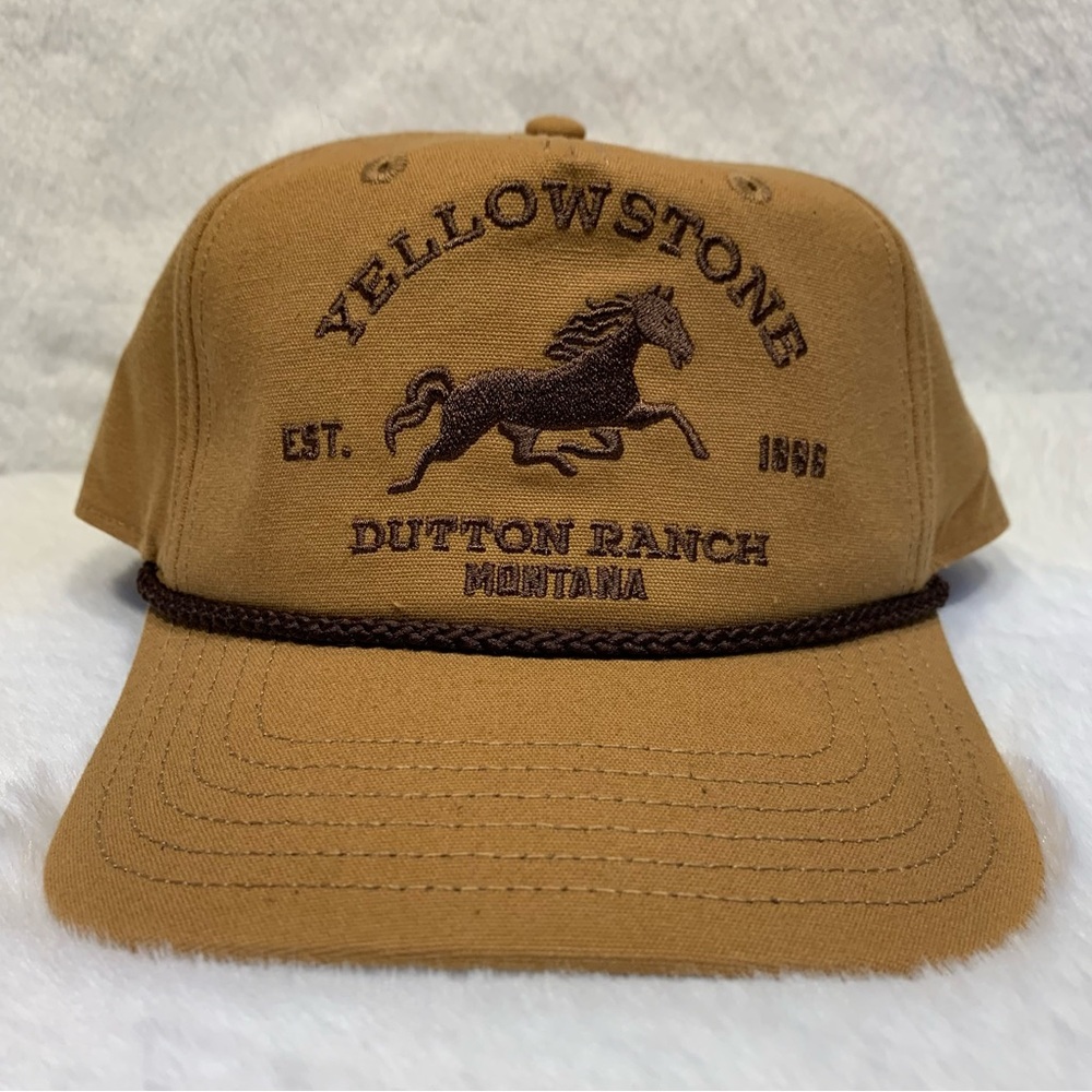 Yellowstone Dutton Ranch Montana Tan Mad Engine Trucker Cap NWOT